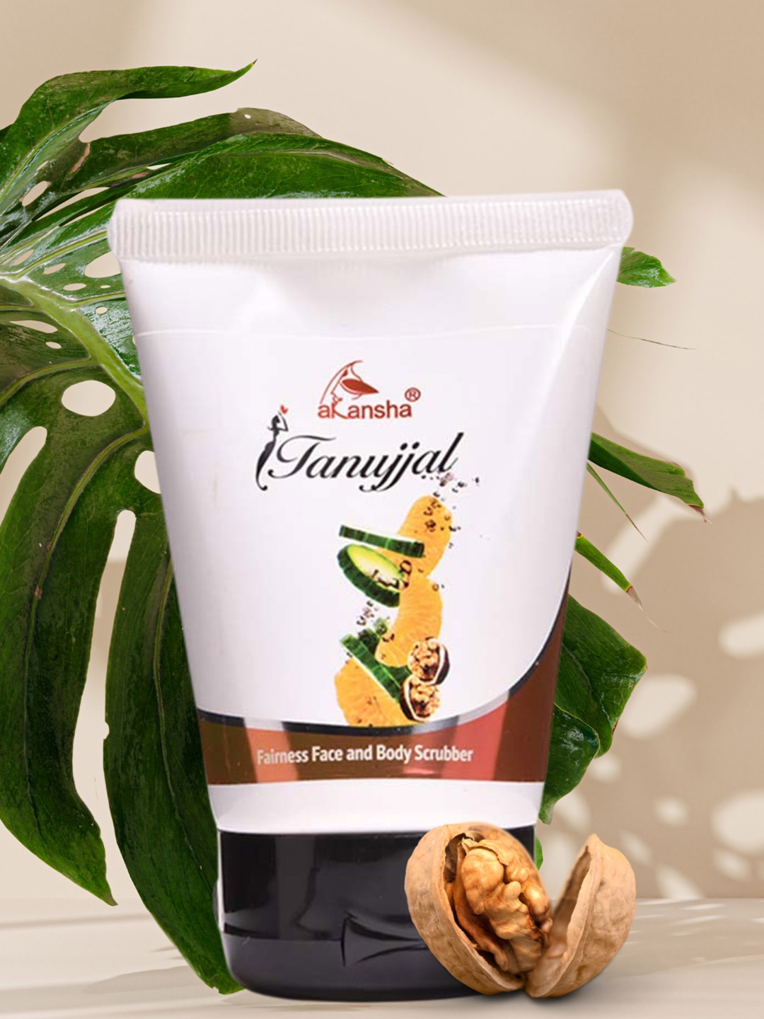 

AKANSHA HAIR & SKIN CARE HERBAL UNIT PVT LTD Tanujjal Ayurvedic Face And Body Scrub 100g, White