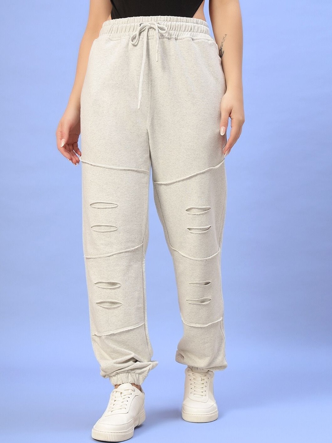 

WEARDUDS Women Mid Rise Joggers, Grey