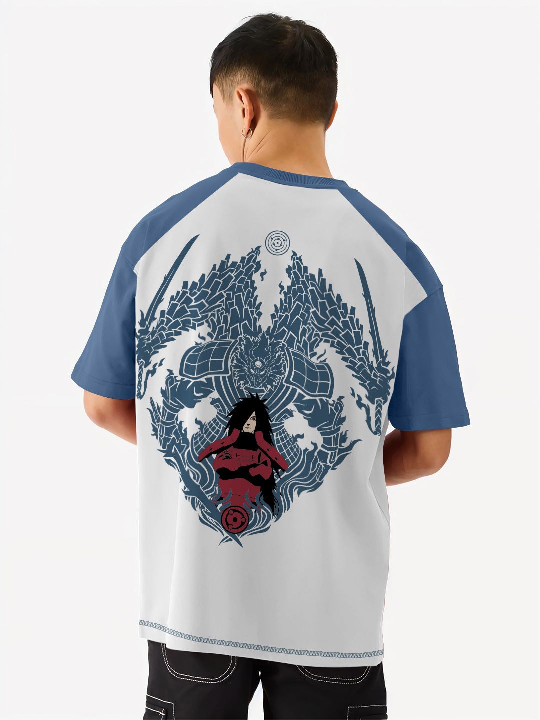 

Crazymonk Men Printed Drop-Shoulder Sleeves Applique T-shirt, Multi