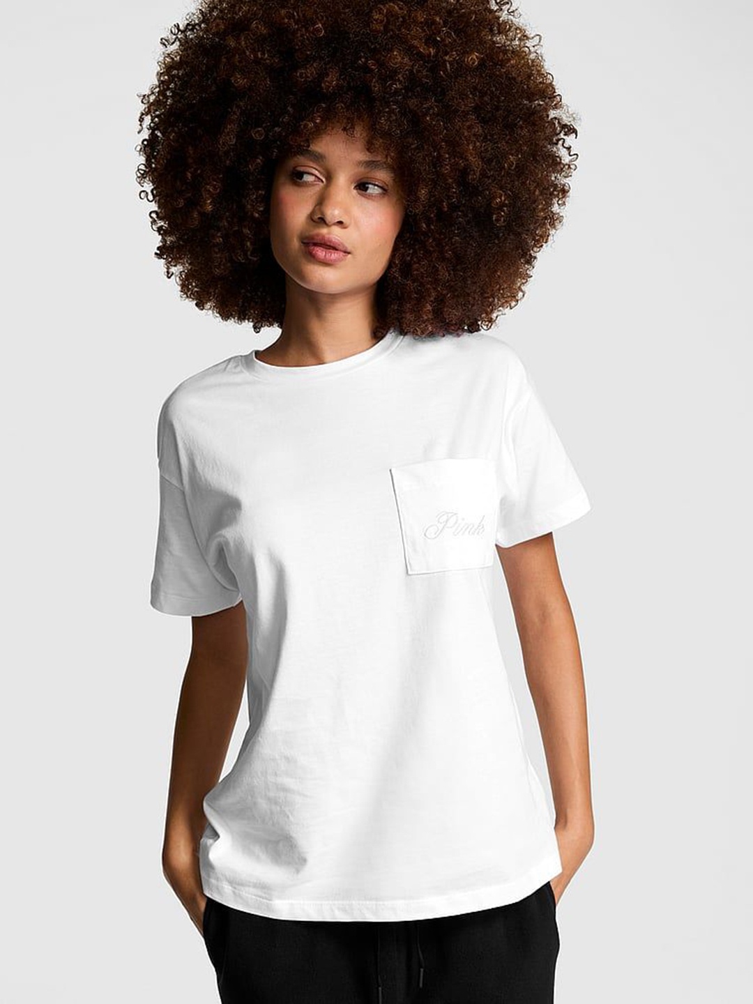 

Victoria's Secret PINK Pure Cotton Bling Lounge T-Shirt, White