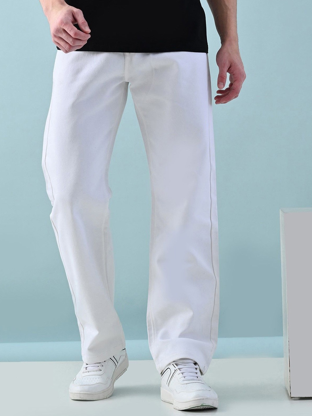 

Moda Rapido Men Classic Relaxed Fit Stretchable Jeans, White