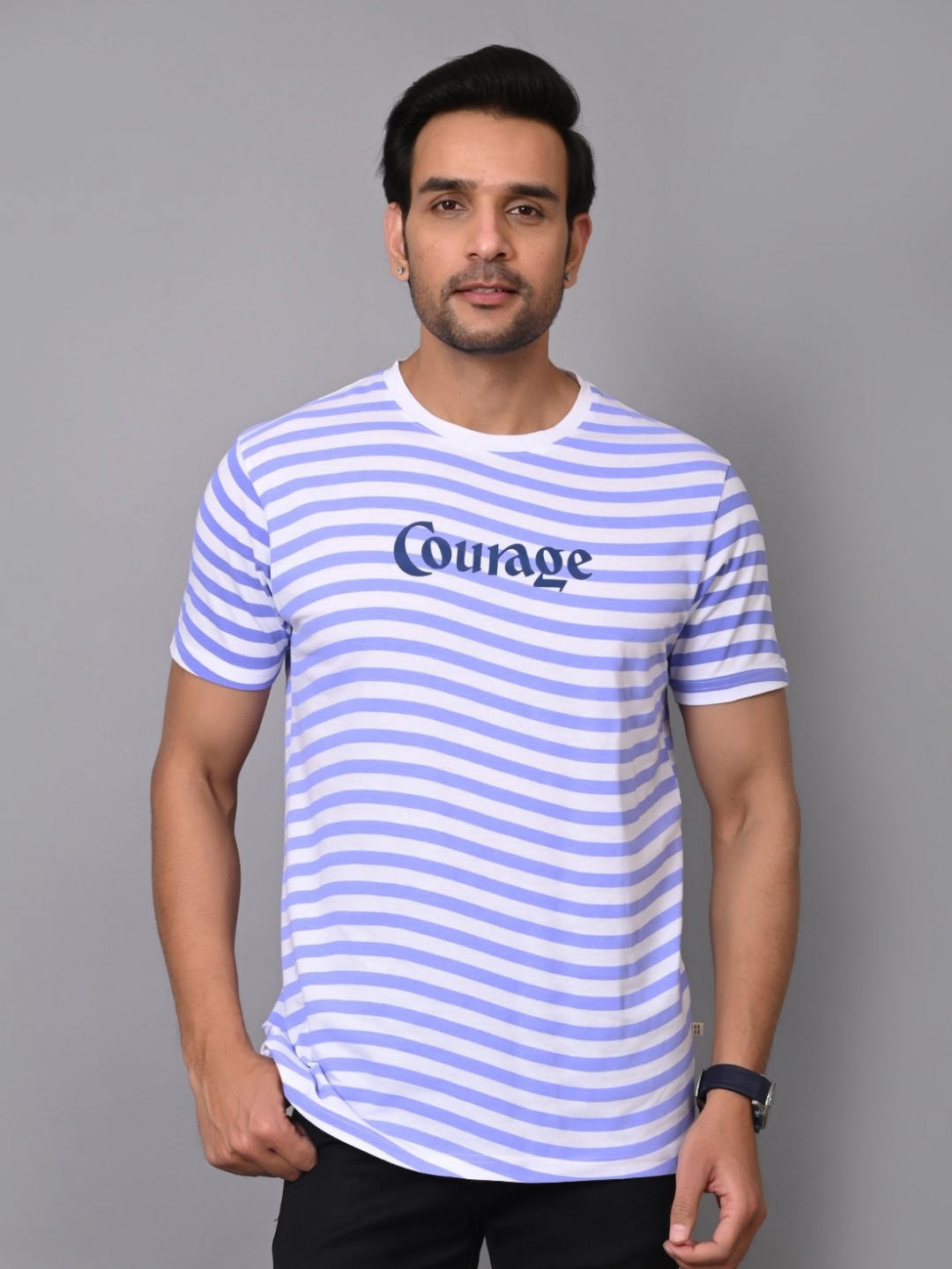 

ARBOUR Men Striped Slim Fit T-shirt, Multi