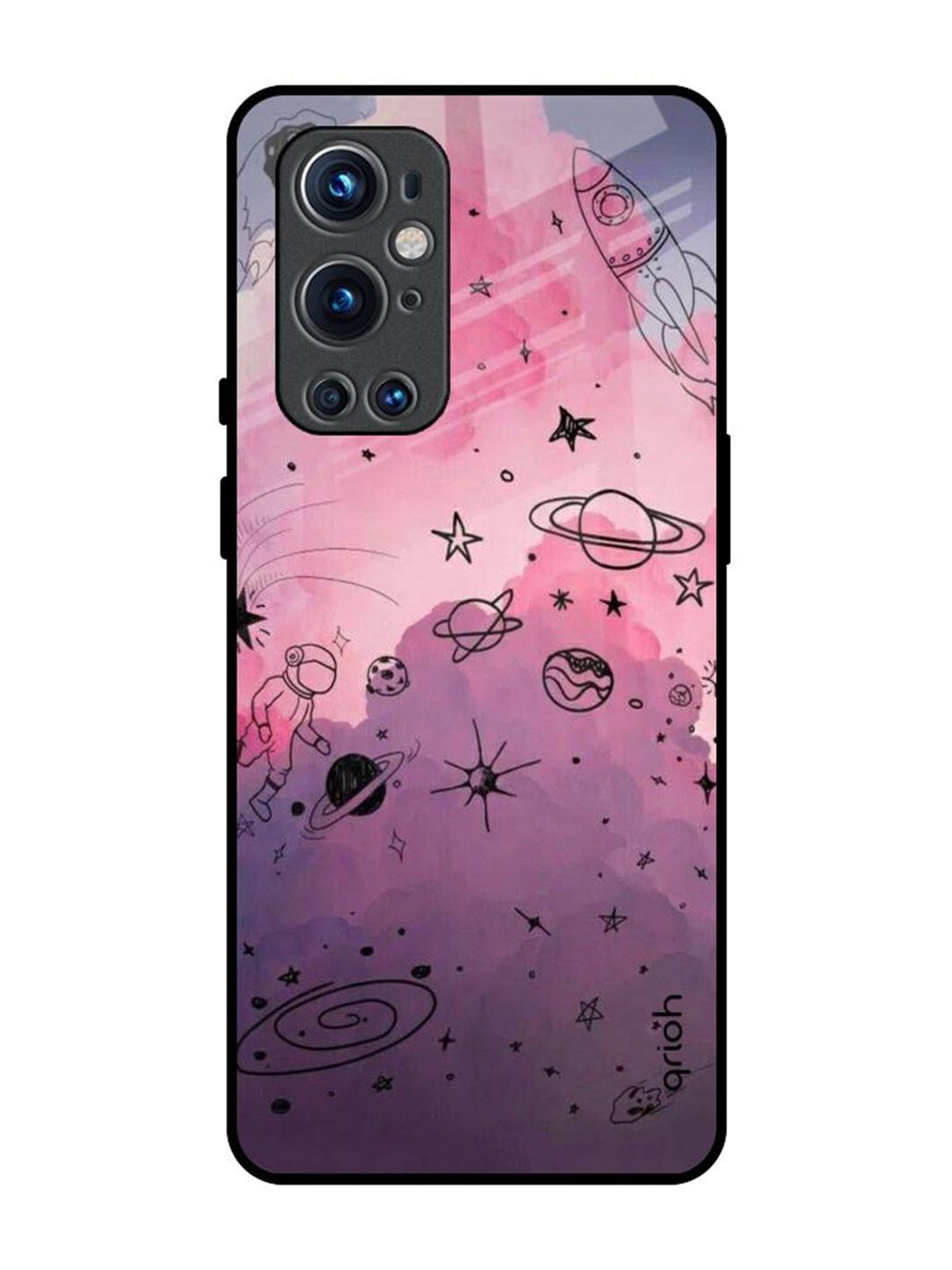 

QRIOH Quirky Printed OnePlus 9 pro Back Case Mobile Accessories, Purple