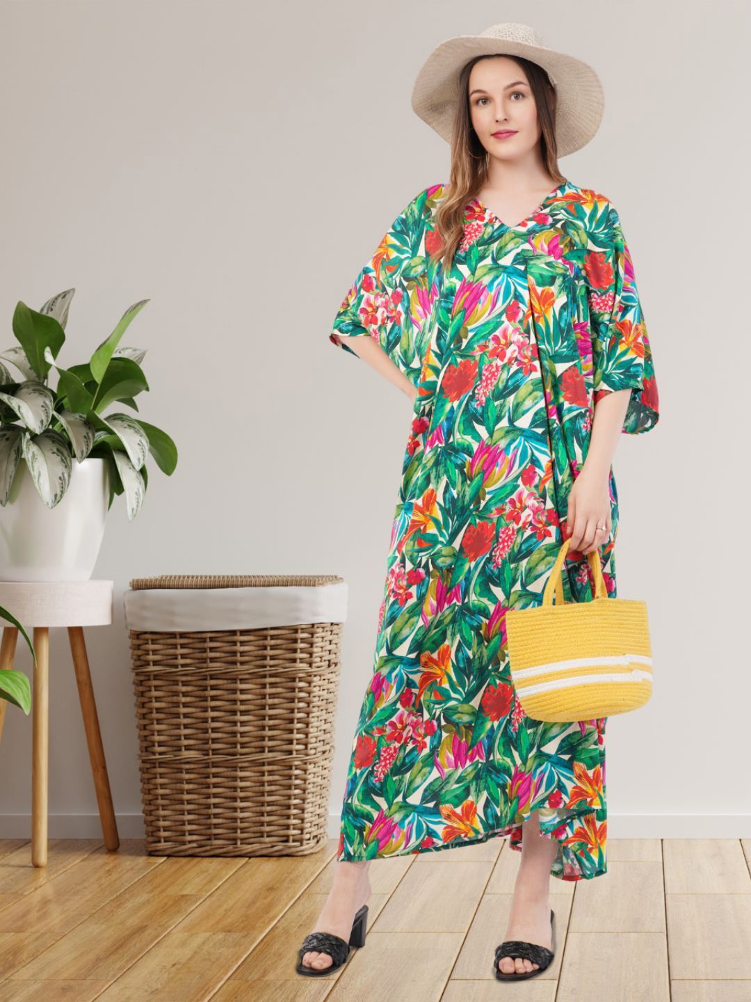 

Safeera Floral Print Maxi Dress, Multi