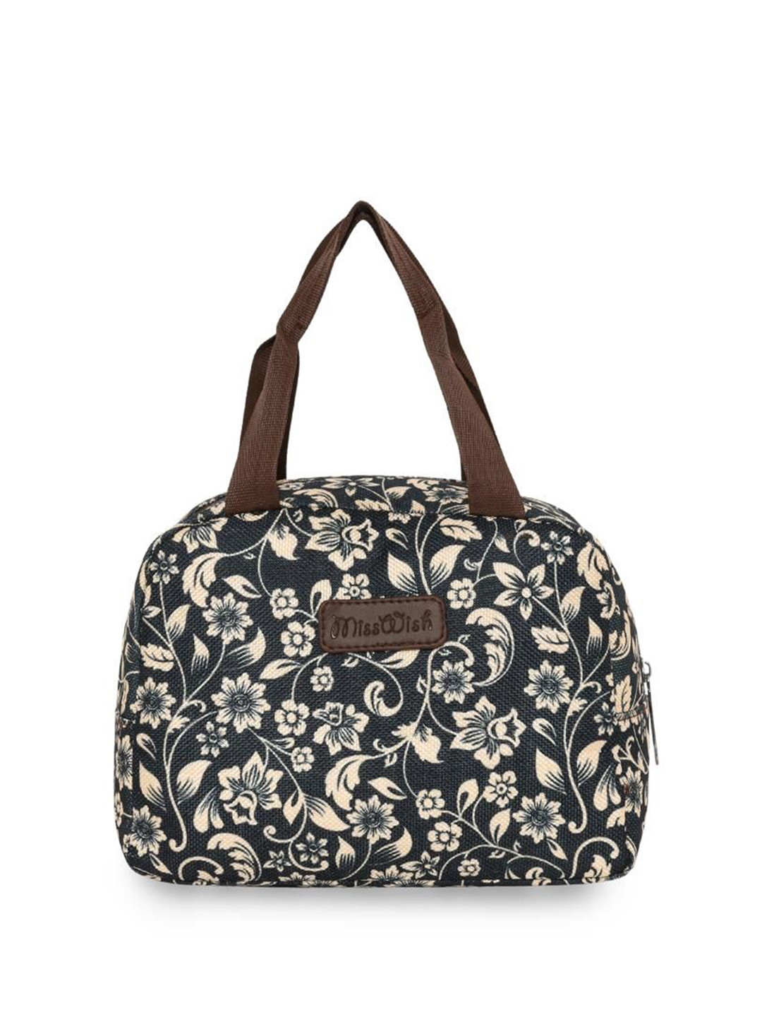 

Misswish Printed PU Shopper Handheld Bag, Black