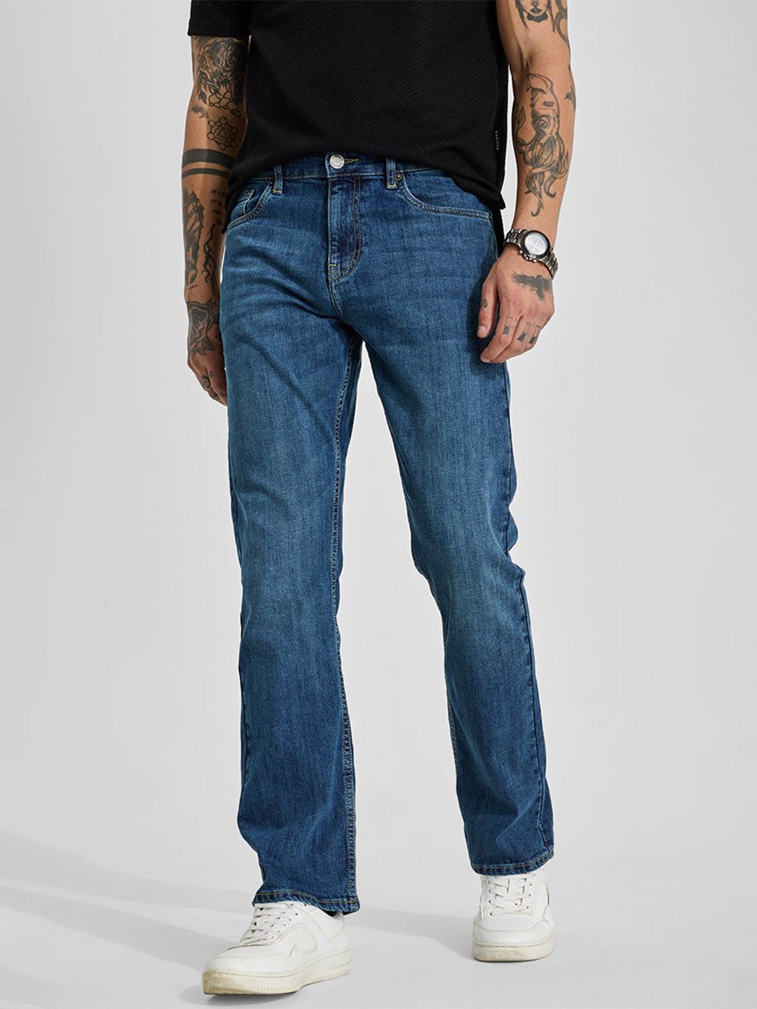

Snitch Men Navy Blue Mid-Rise Straight Fit Jeans