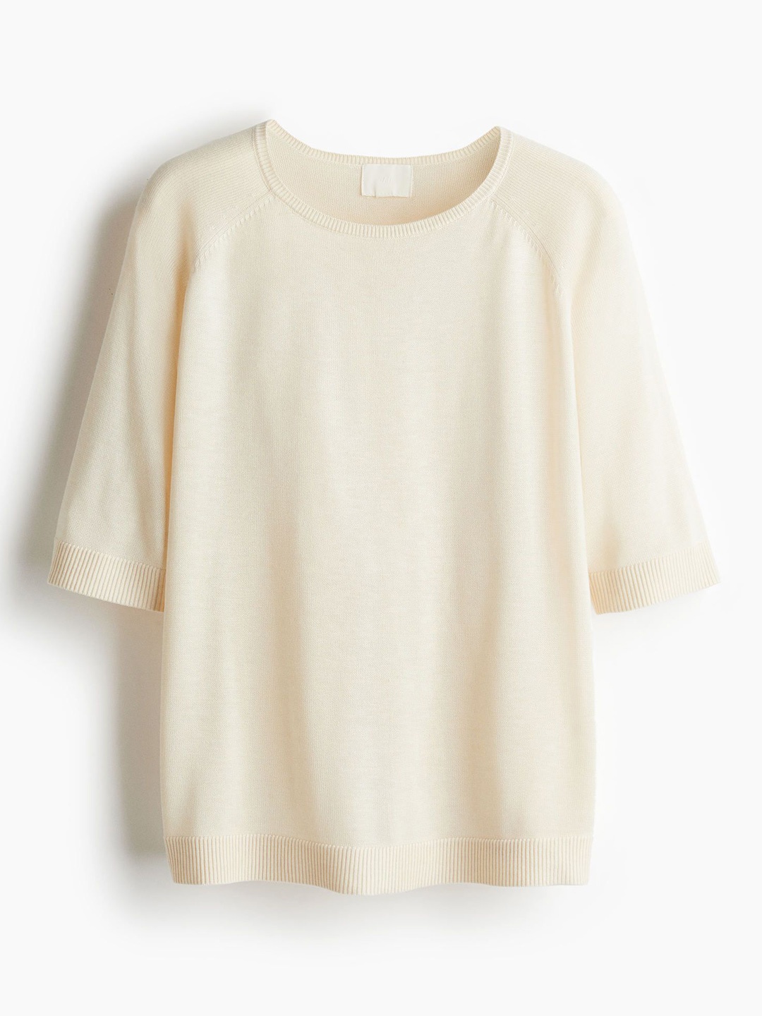 

H&M Knitted T-Shirt, Beige