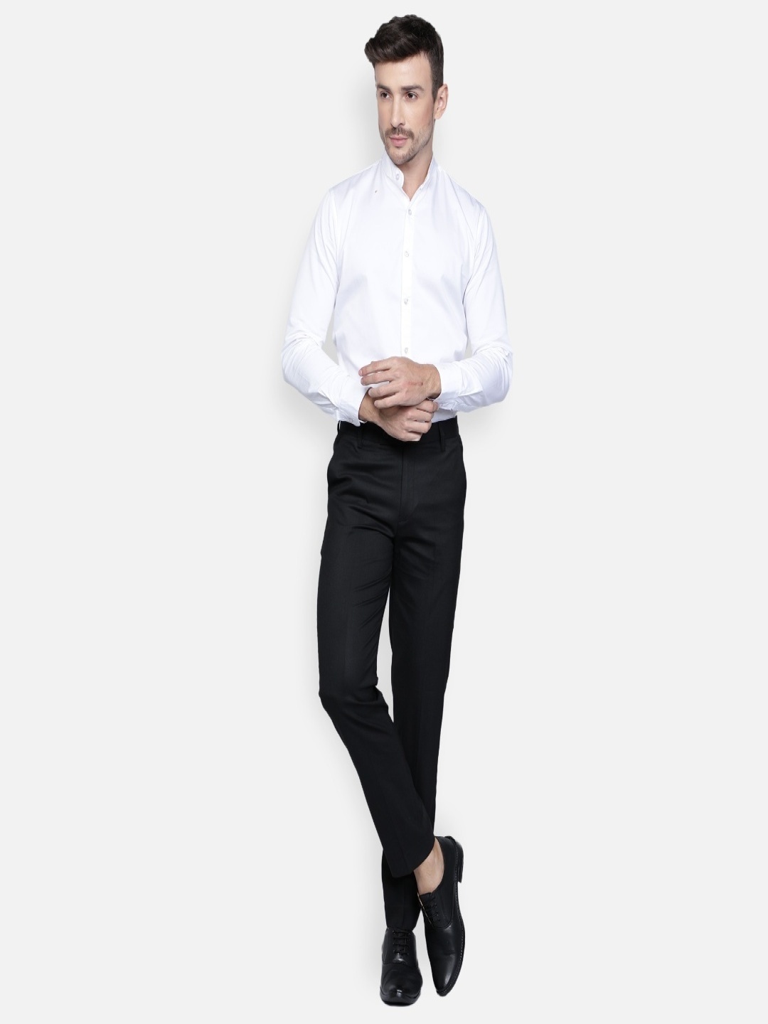 

Haul Chic Men Relaxed Straight Leg Slim Fit Trousers, Black