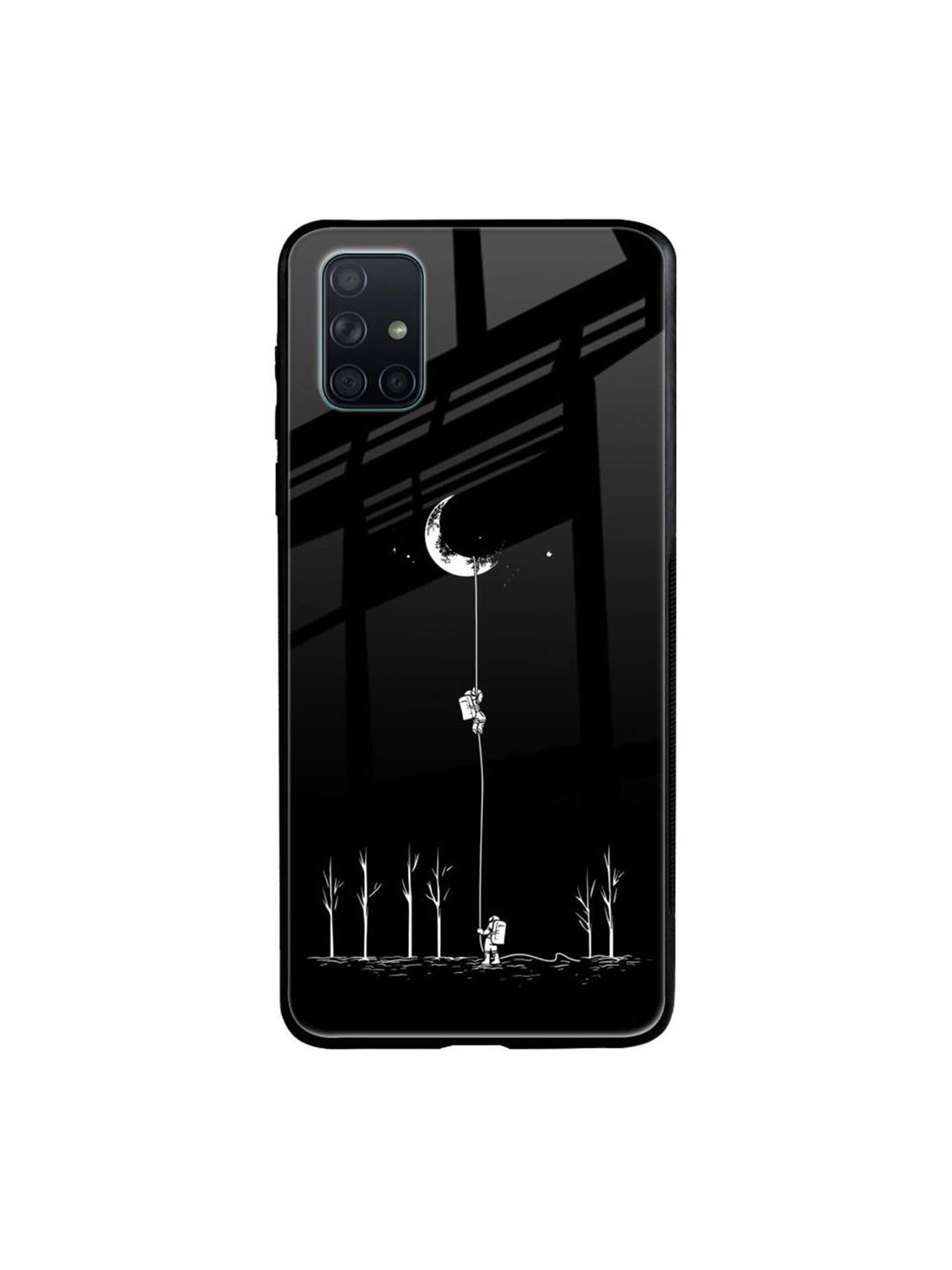 

QRIOH Quirky Printed Samsung Galaxy A71 Back Case Mobile Accessories, Black