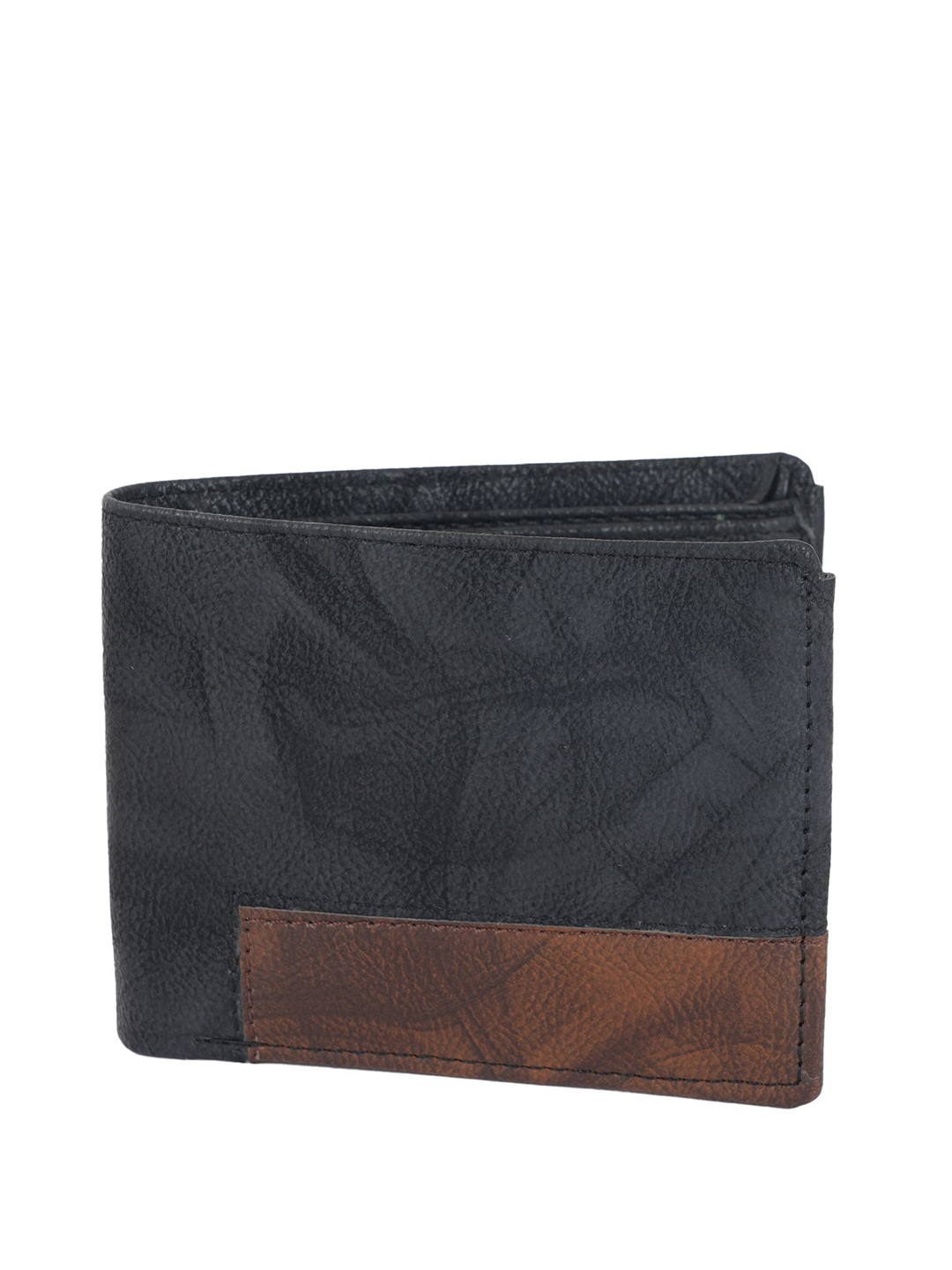 

CLARABAE Men PU Two Fold Wallet, Black