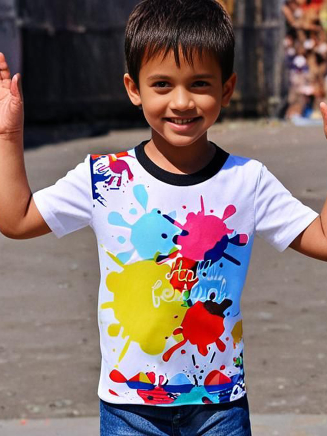 

The Magic Wand Kids Printed Pockets T-shirt, White