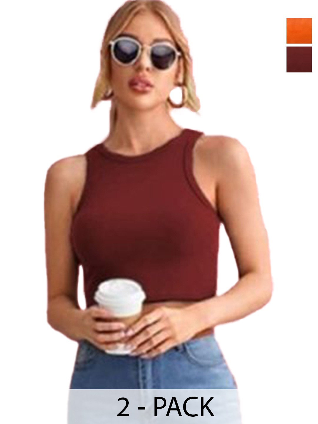

Mast & Harbour Cotton Crop Top, Multi