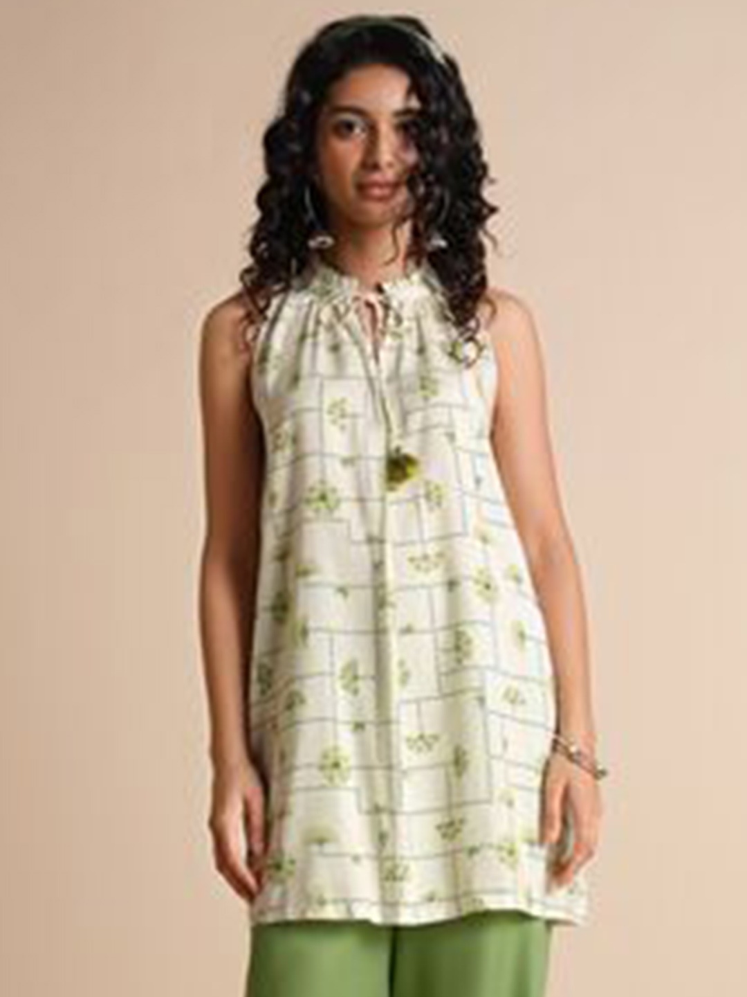 

Global Desi Printed Tunic, Off white