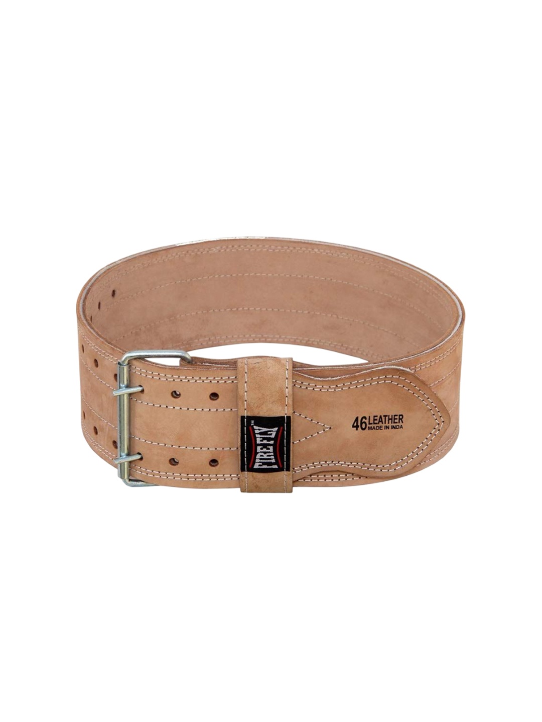 

FIREFLY Men Leather Weight Lifting Belt Adjustable Lower Back Support Belt, Tan