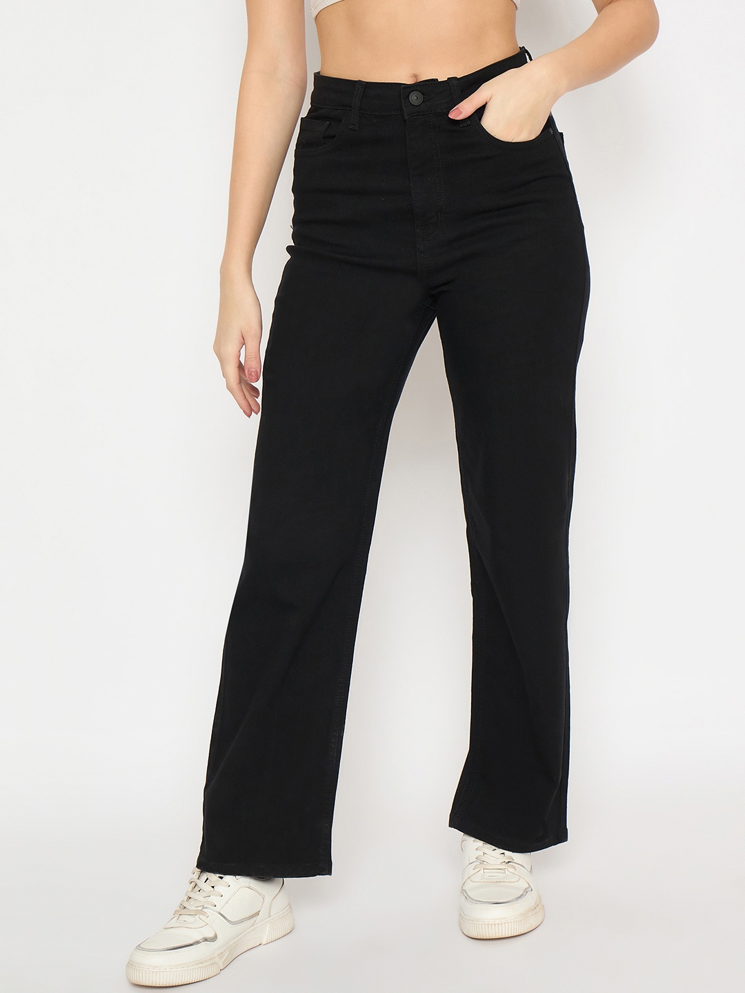 

Madame Women Straight Fit Jeans, Black