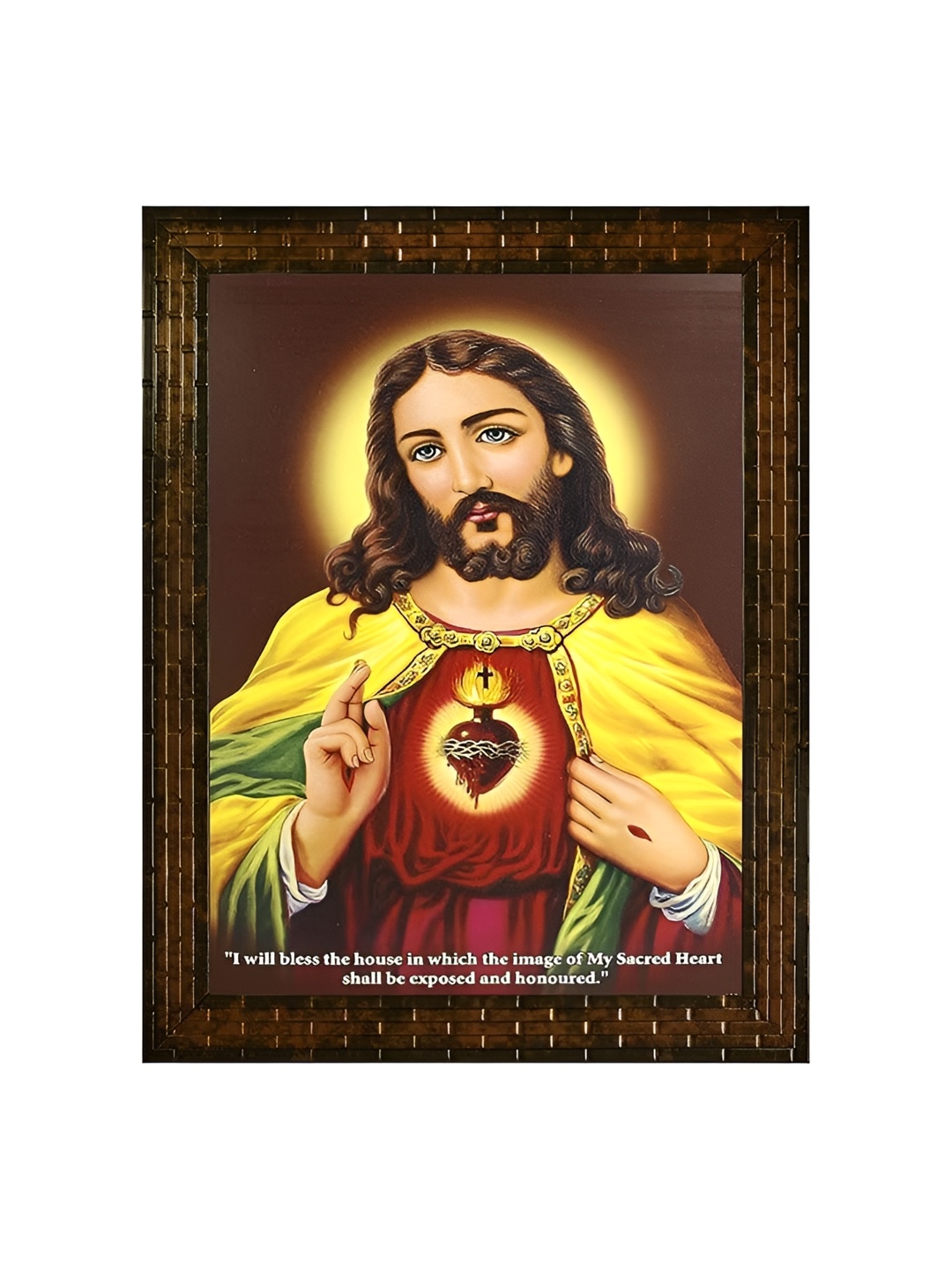 

Indianara Grey & Yellow 1 Piece Canvas Religious Wall Paintings