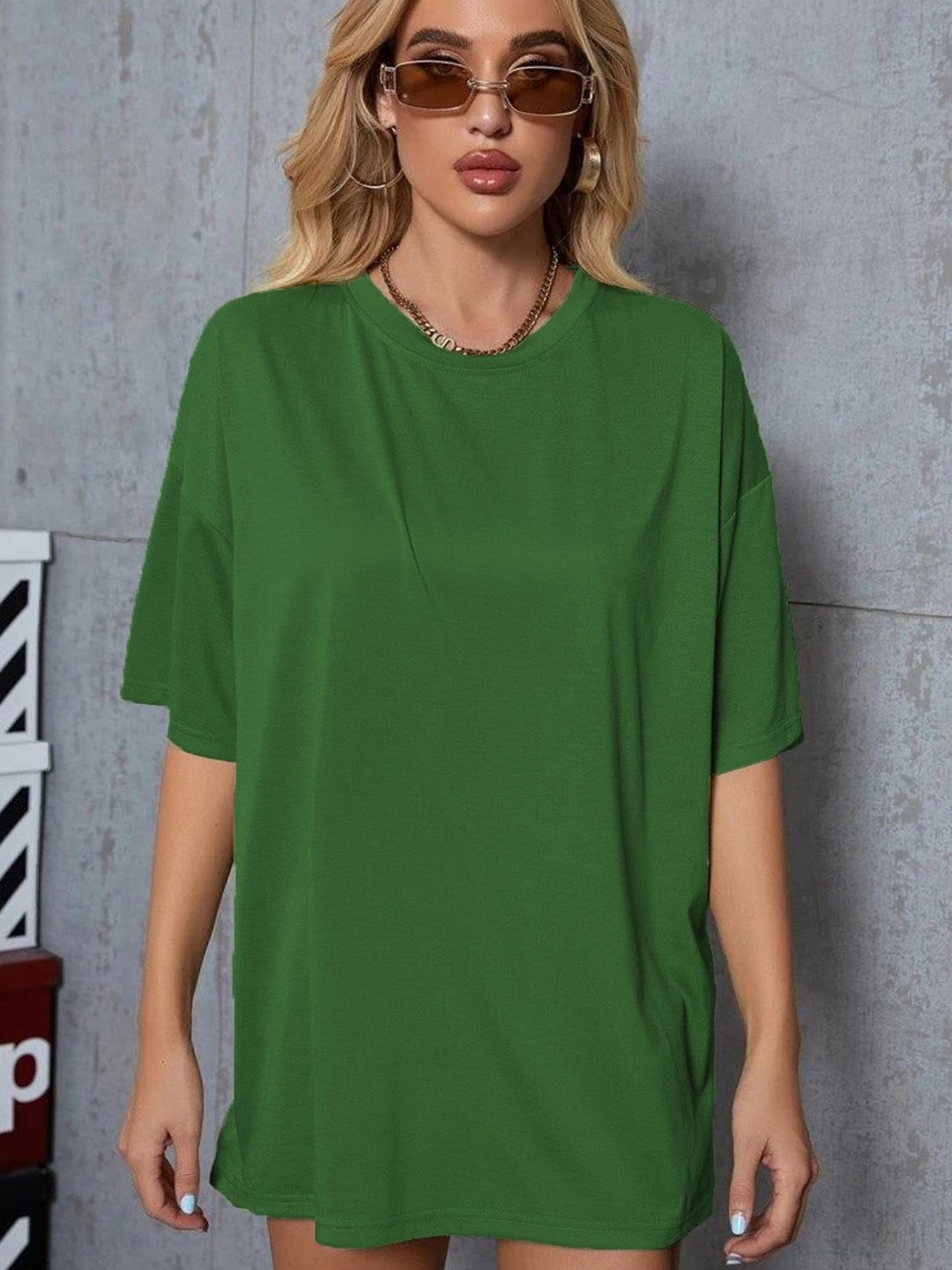 

SZN Women Printed Extended Sleeves Pockets T-shirt, Green