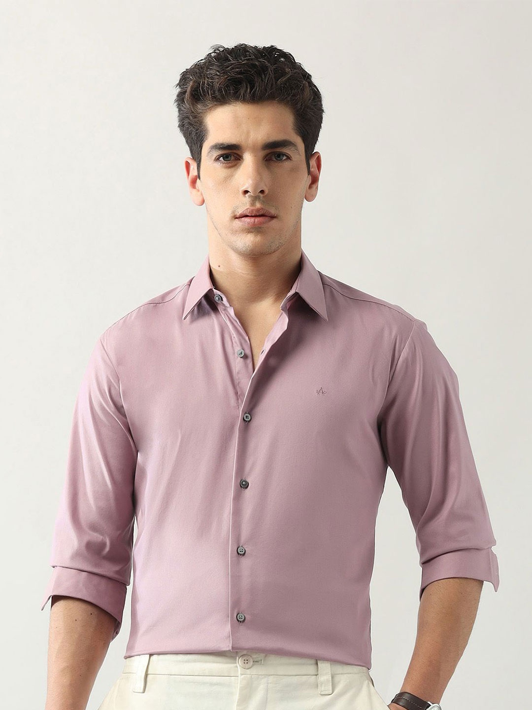 

Arrow New York Men Slim Fit Opaque Formal Shirt, Purple