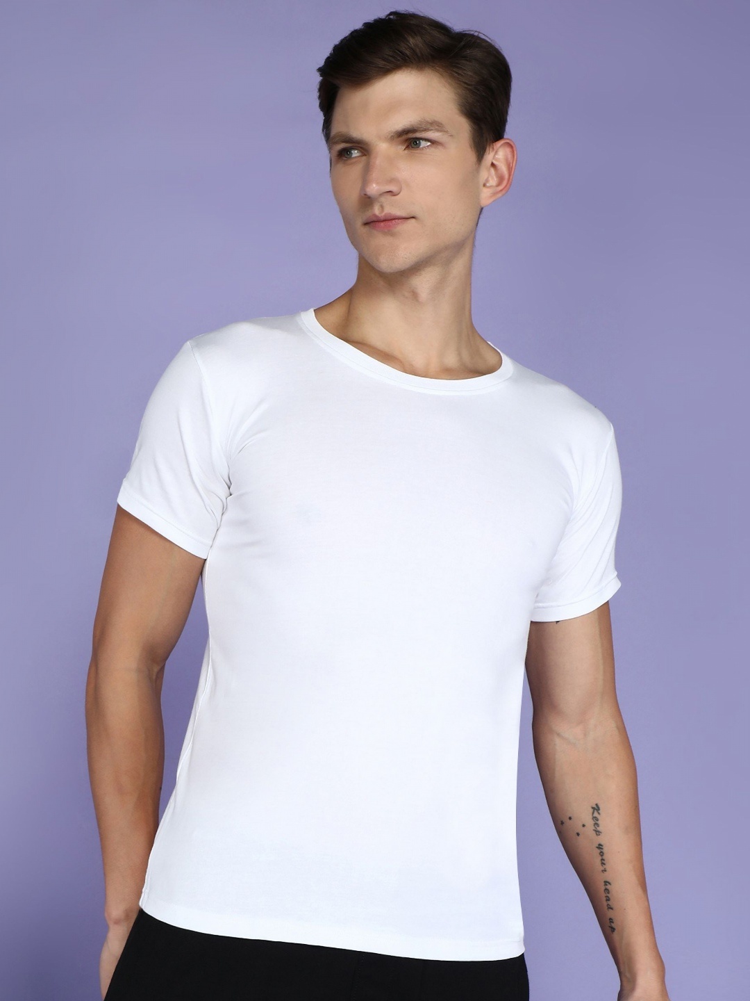 

Moda Rapido Men Raw Edge T-shirt, White