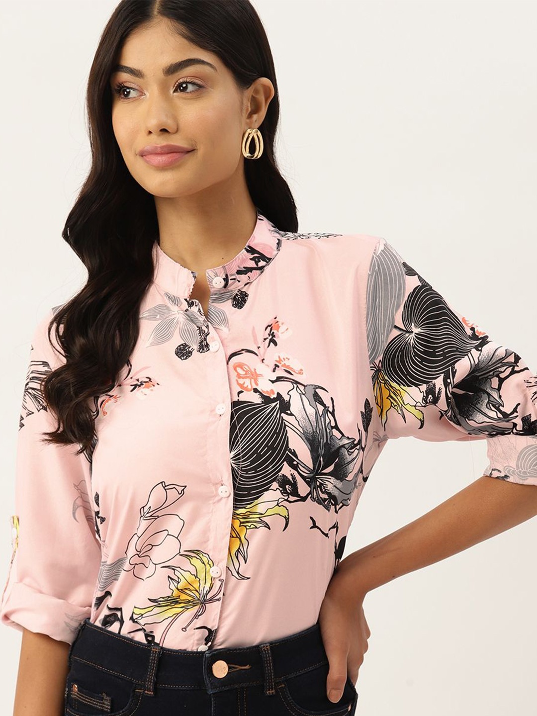 

DressBerry Women Floral Opaque Printed Casual Shirt, Pink
