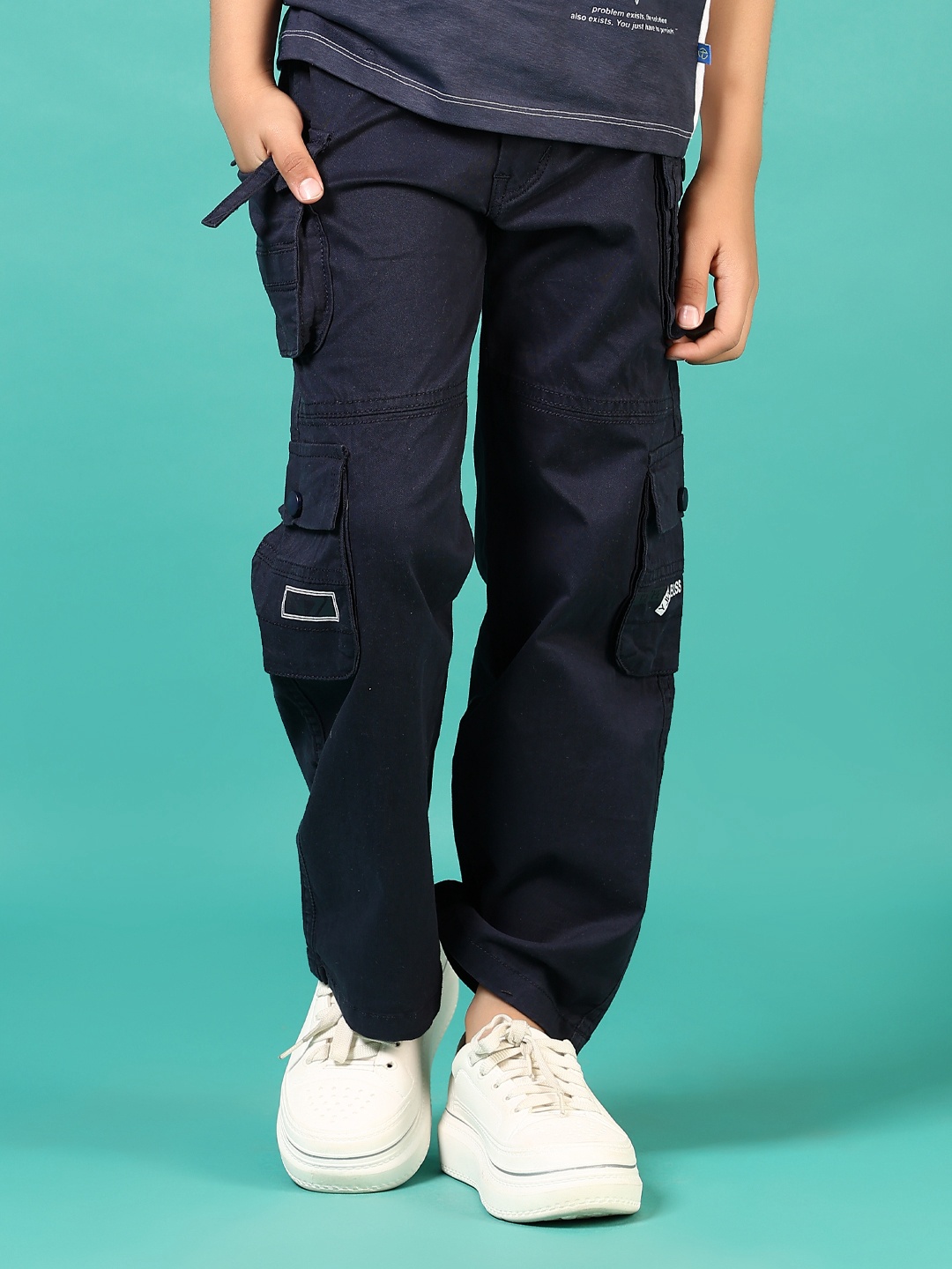 

V-Mart Boys Cargos Trousers, Blue