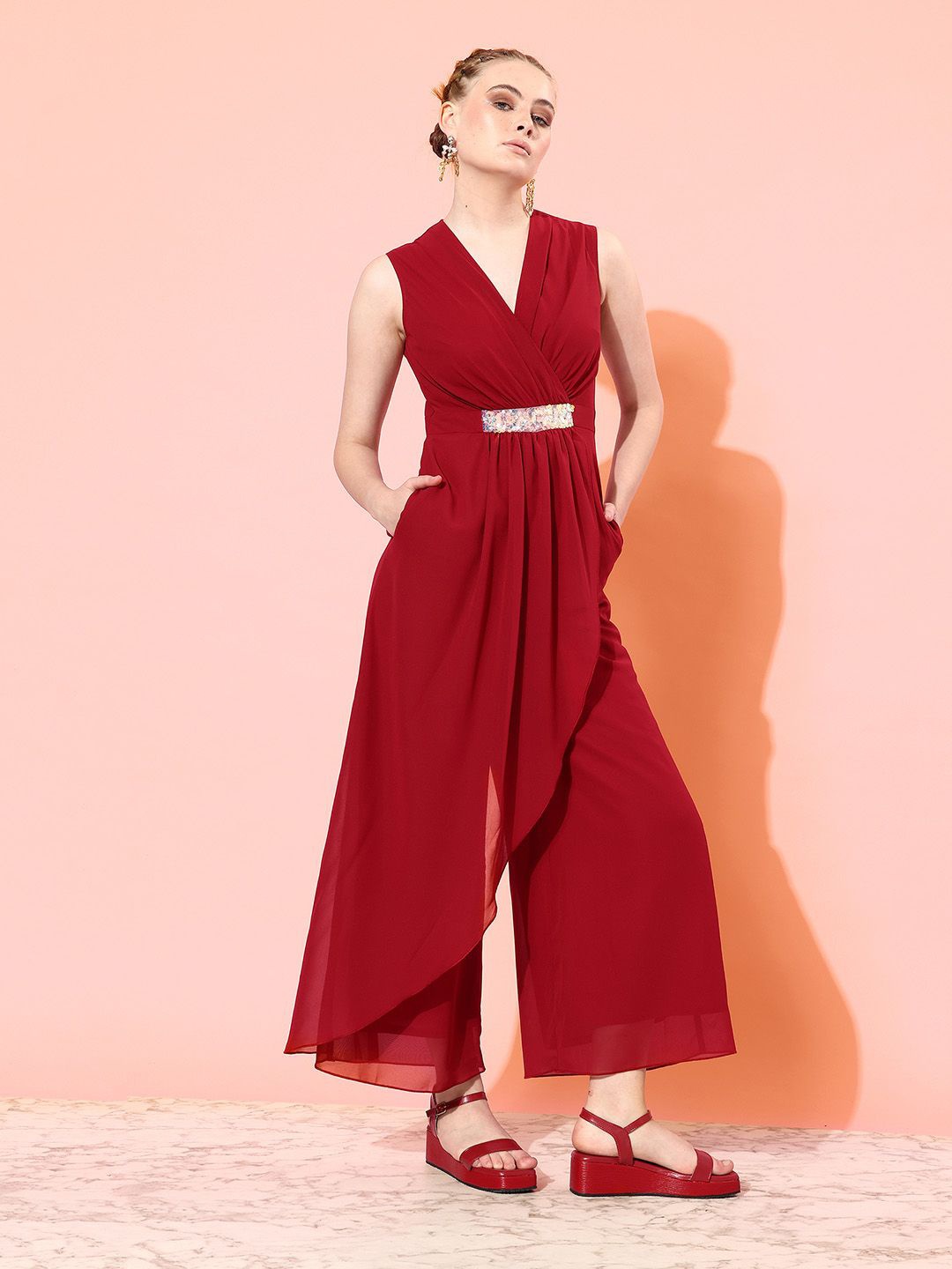 

all about you Basic Jumpsuit, Maroon