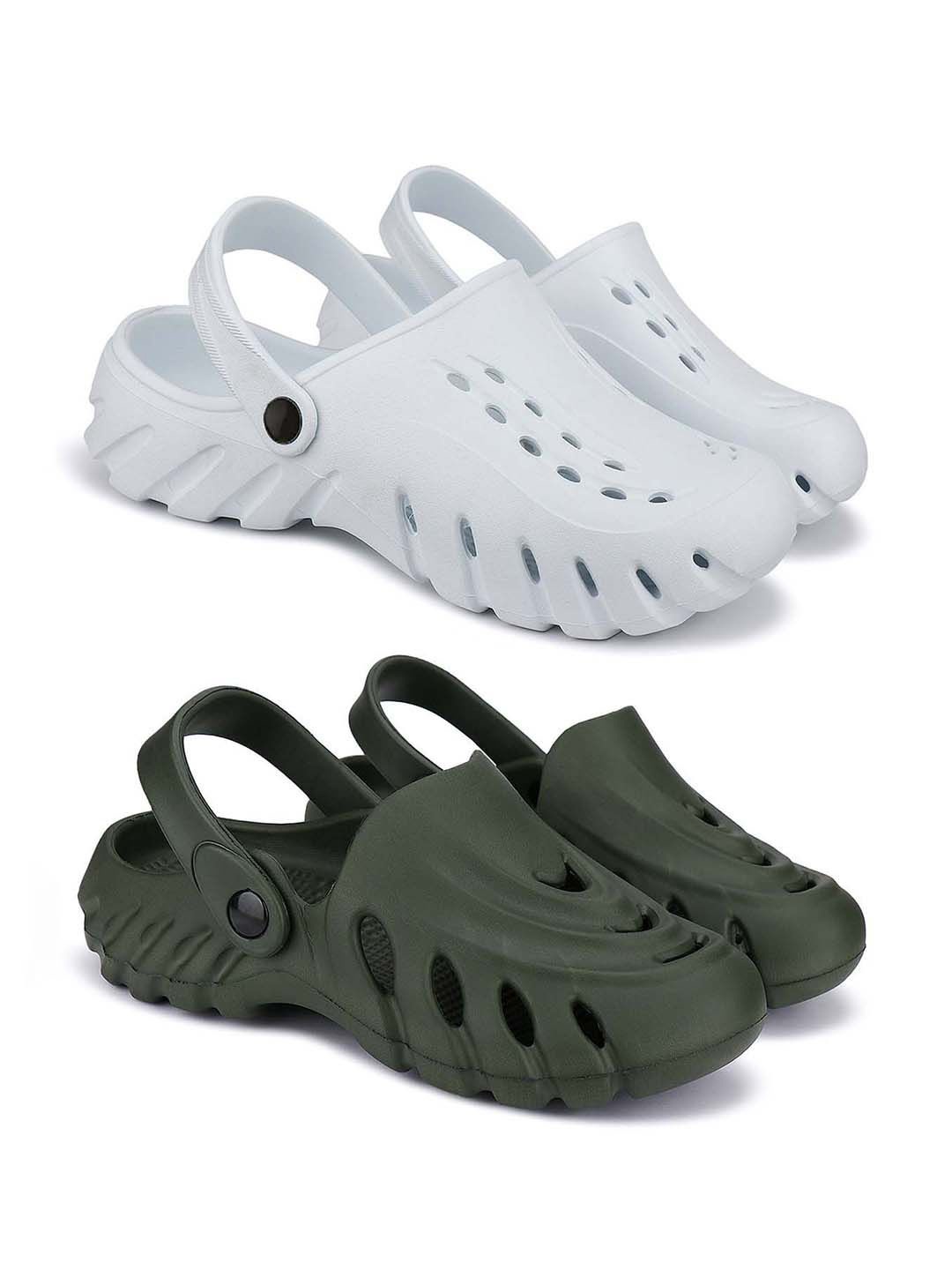 

BERSACHE Men Clogs, White