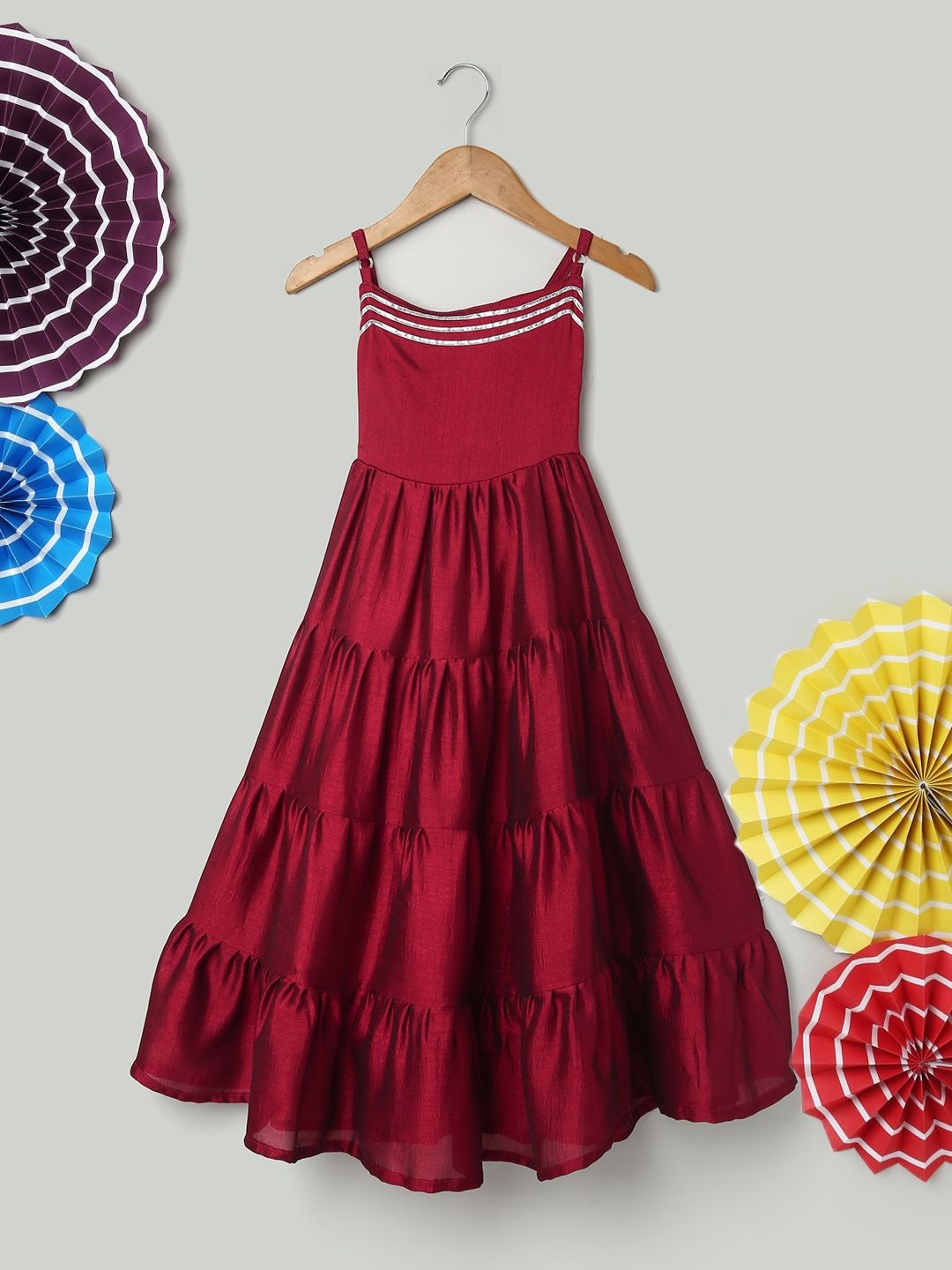 

BownBee Chiffon Empire Maxi Dress, Burgundy