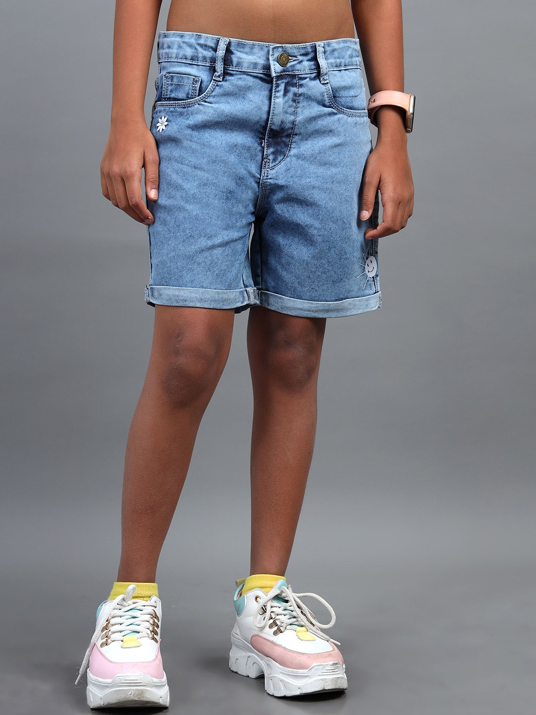 

UNDER FOURTEEN ONLY Girls Denim Shorts, Blue