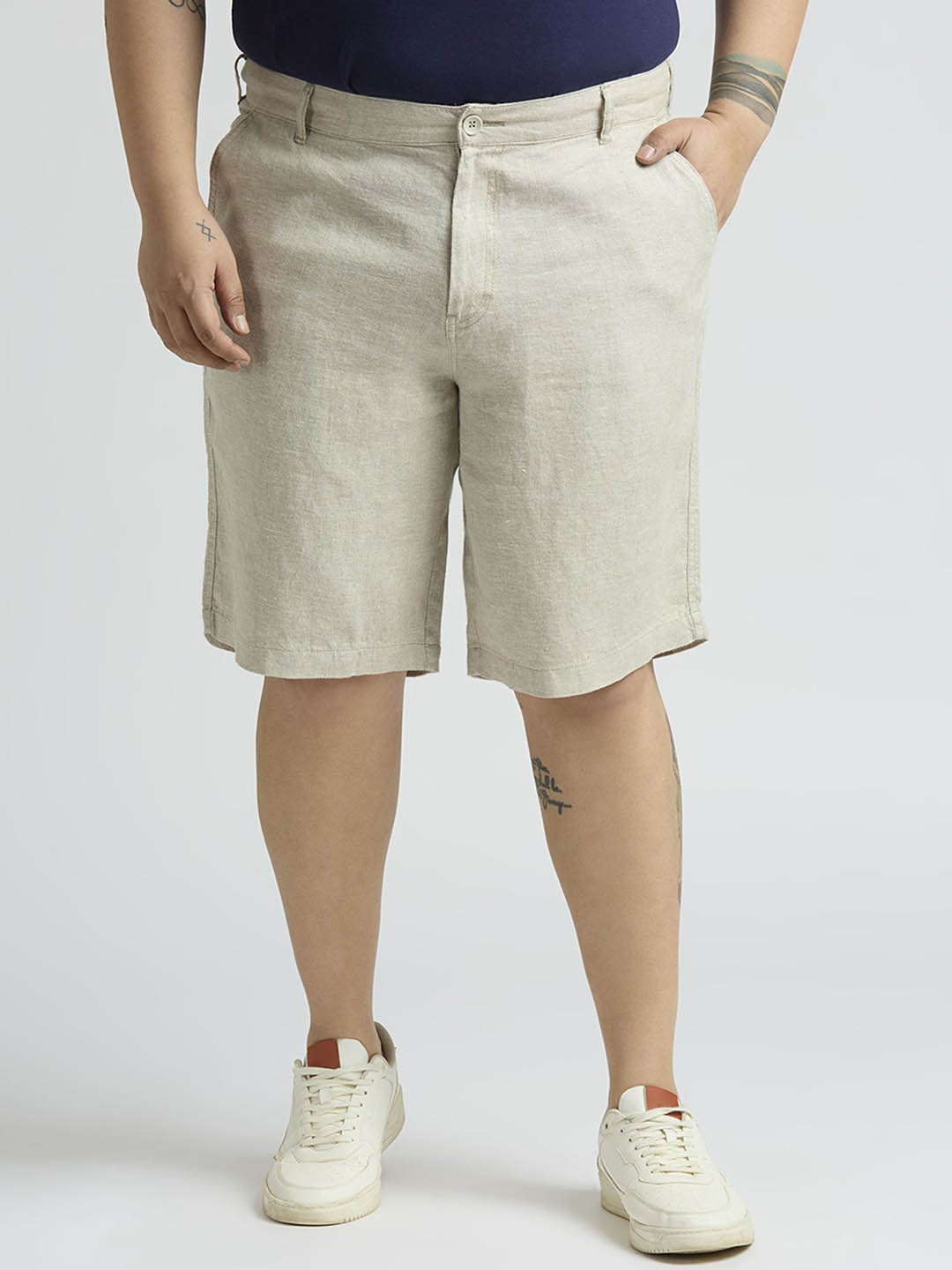 

Sizeupp Men Linen Outdoor Shorts, Brown