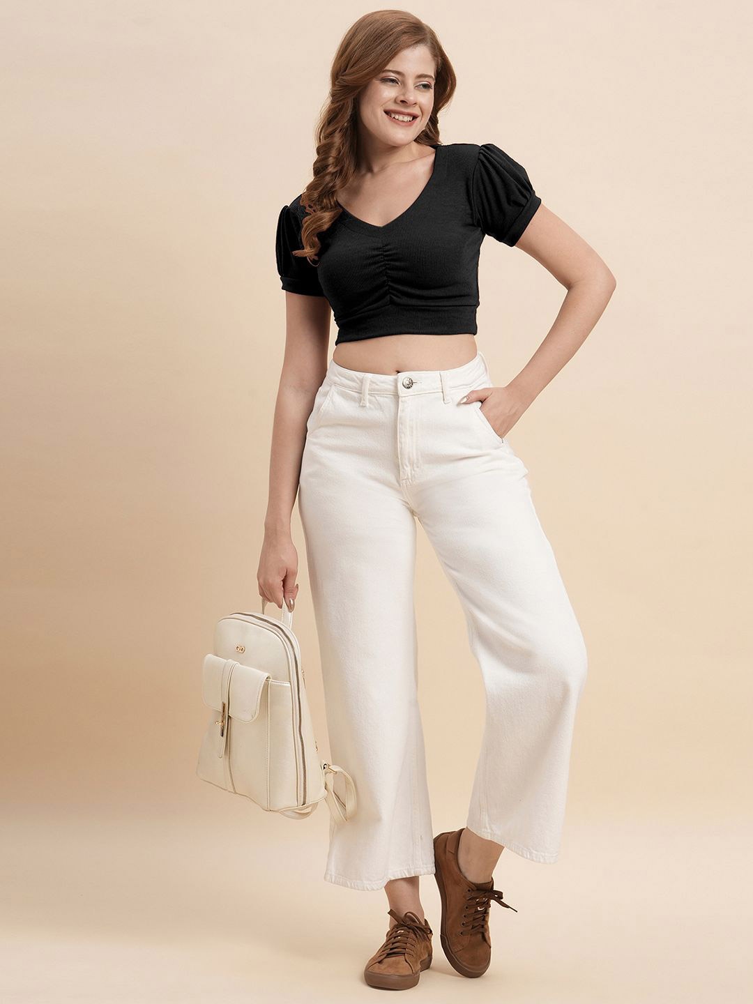 

Moda Rapido Puff Sleeve Top, Black