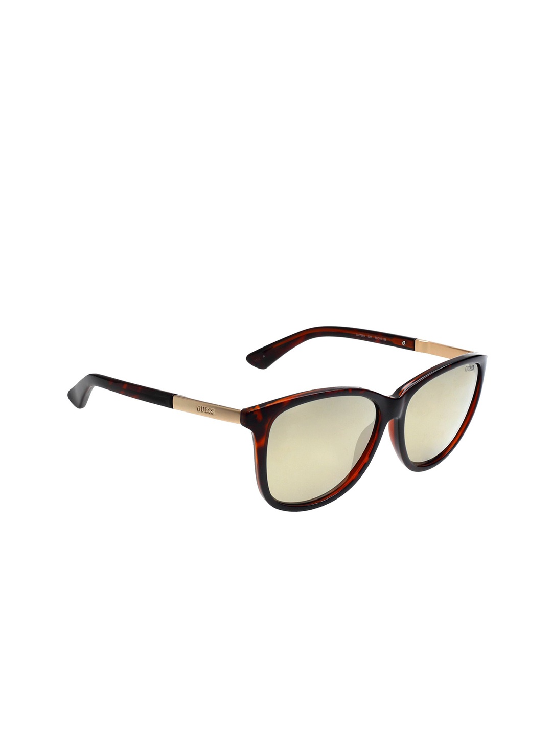 

GUESS Women Oval Sunglasses with UV Protected Lens, Gold