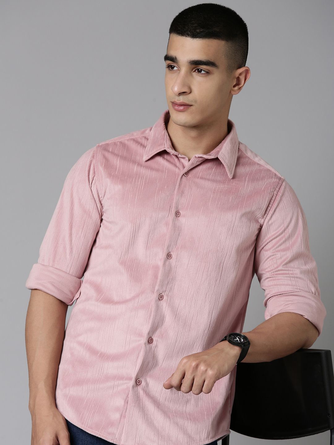 

Mast & Harbour Men Standard Opaque Casual Shirt, Pink