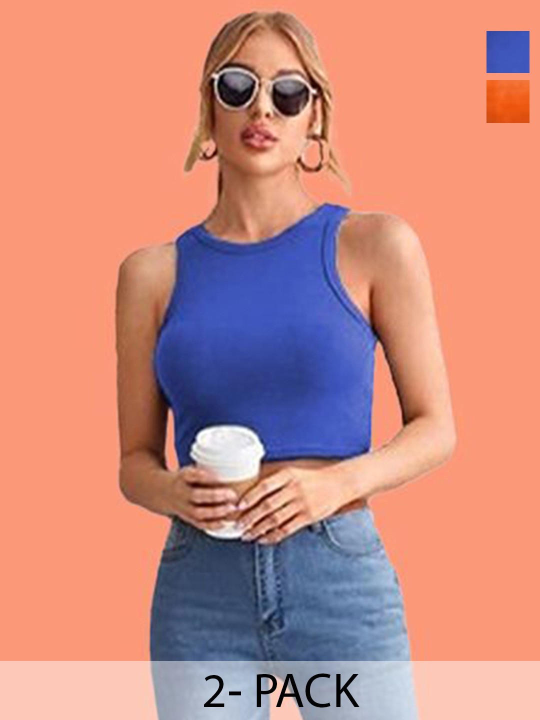 

Mast & Harbour Cotton Crop Top, Multi