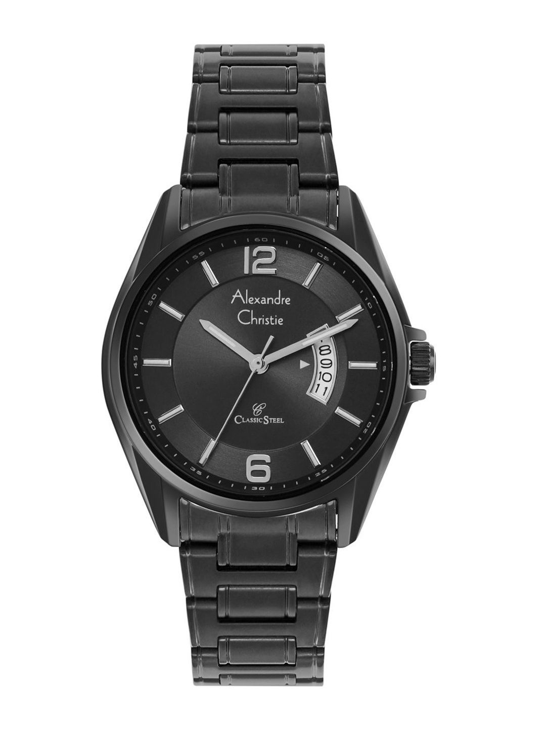 

Alexandre Christie & Stainless Steel Bracelet Style Straps Analogue Watch 8684LDBIPBA, Black
