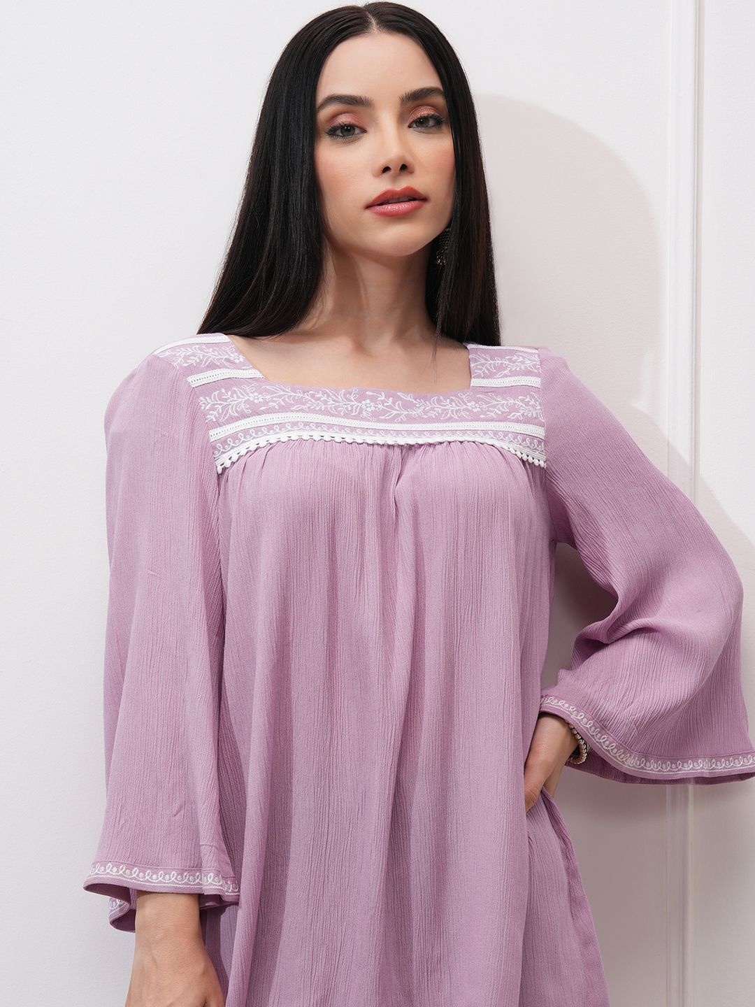 

Vishudh Embroidered Top, Mauve