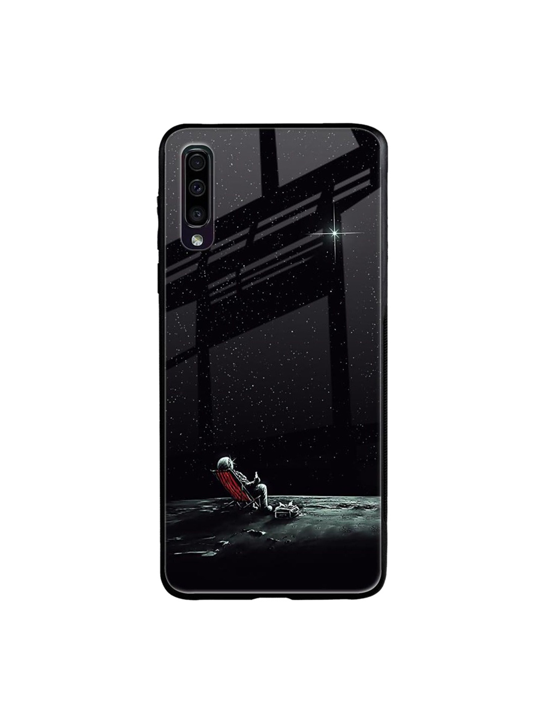 

QRIOH Quirky Printed Samsung Galaxy A70 Back Case Mobile Accessories, Black