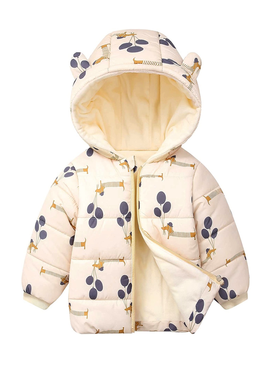 

Tricycle Clothing Unisex Kids Lightweight Longline Puffer Jacket with Embroidered, Cream