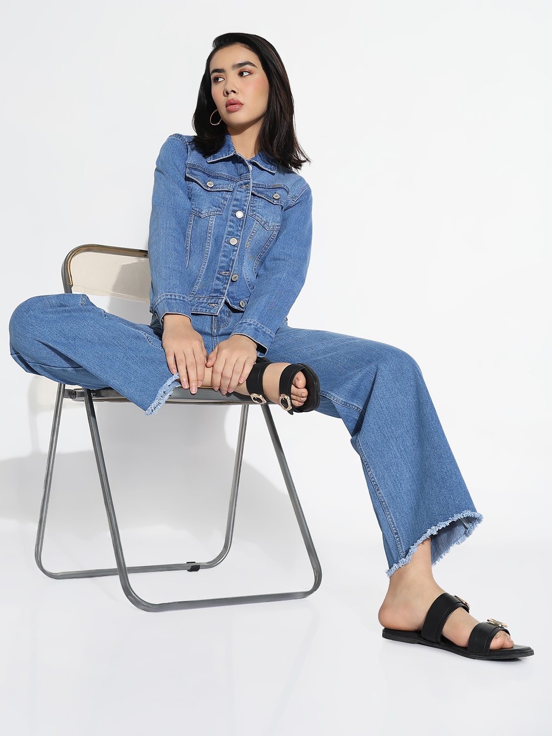 

SHOWOFF Shirt Collar Jacket With Trouser, Blue
