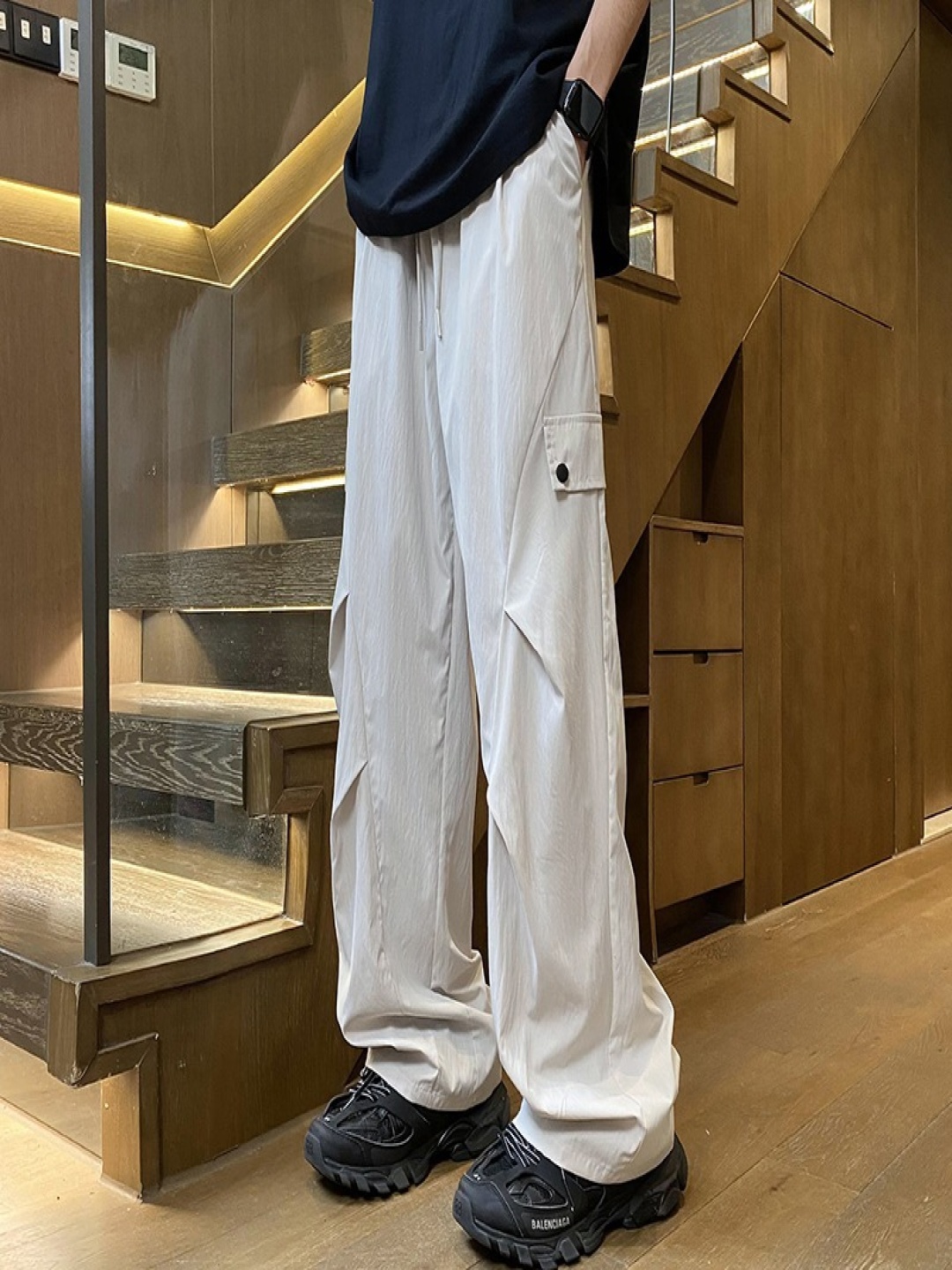 

StyleCast Men Flared Trousers, White