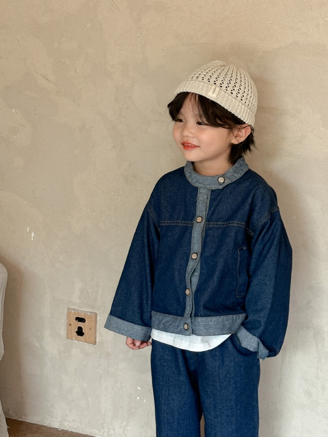 

LULU & SKY Unisex Kids without Crop Tailored Jacket with Patchwork, Blue