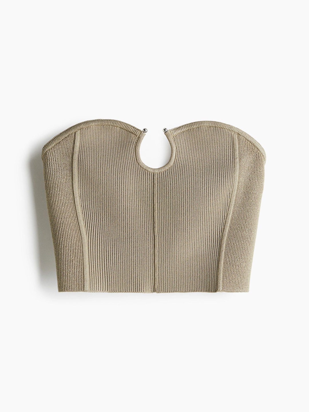 

H&M Rib-Knit Tube Top, Green