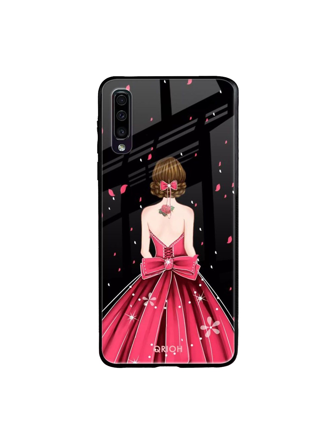 

QRIOH Quirky Printed Samsung Galaxy A70 Back Case Mobile Accessories, Black