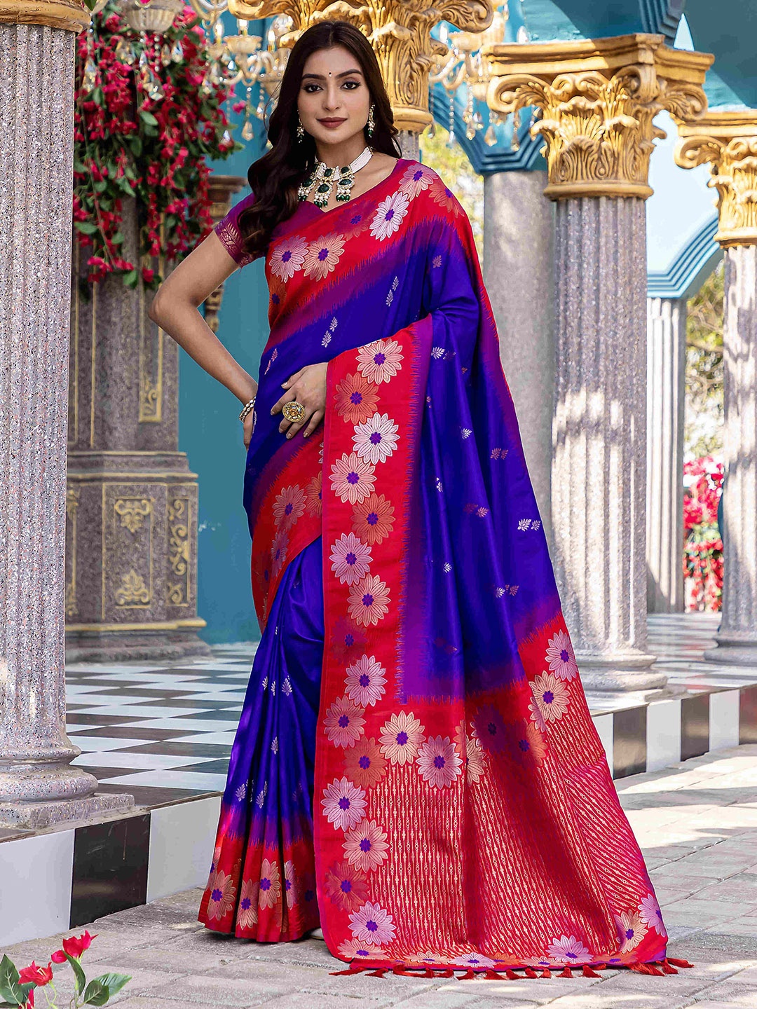 

DEVATITHI Violet Silk Saree