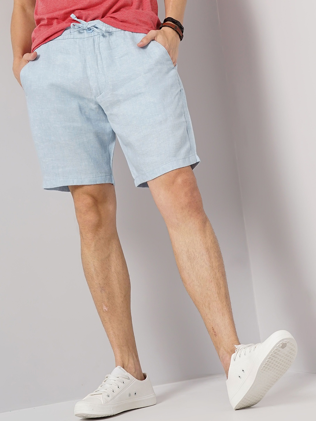 

Celio Men Linen Shorts, Blue