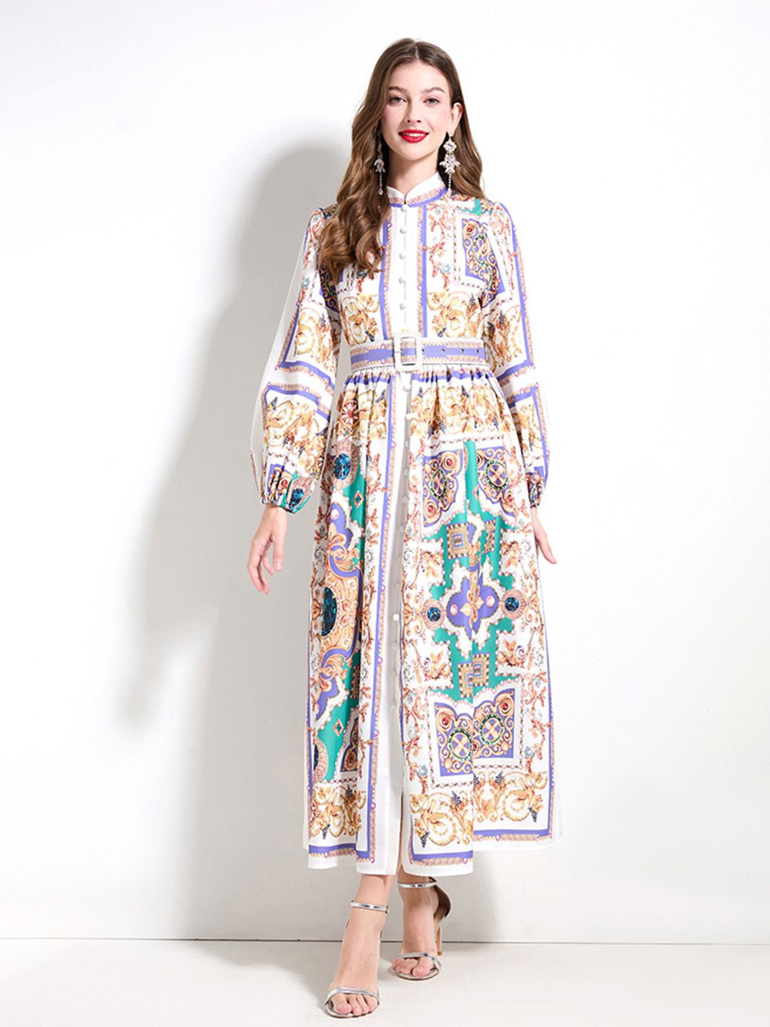 

JC Collection Ethnic Motifs Print Maxi Dress, Multi