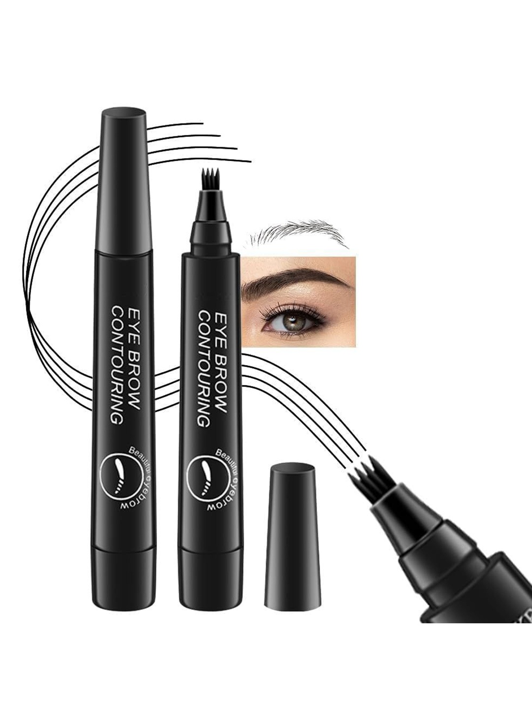 

QVARKY Browfill 4 Points Eyebrow Pen - 5 ml - Black