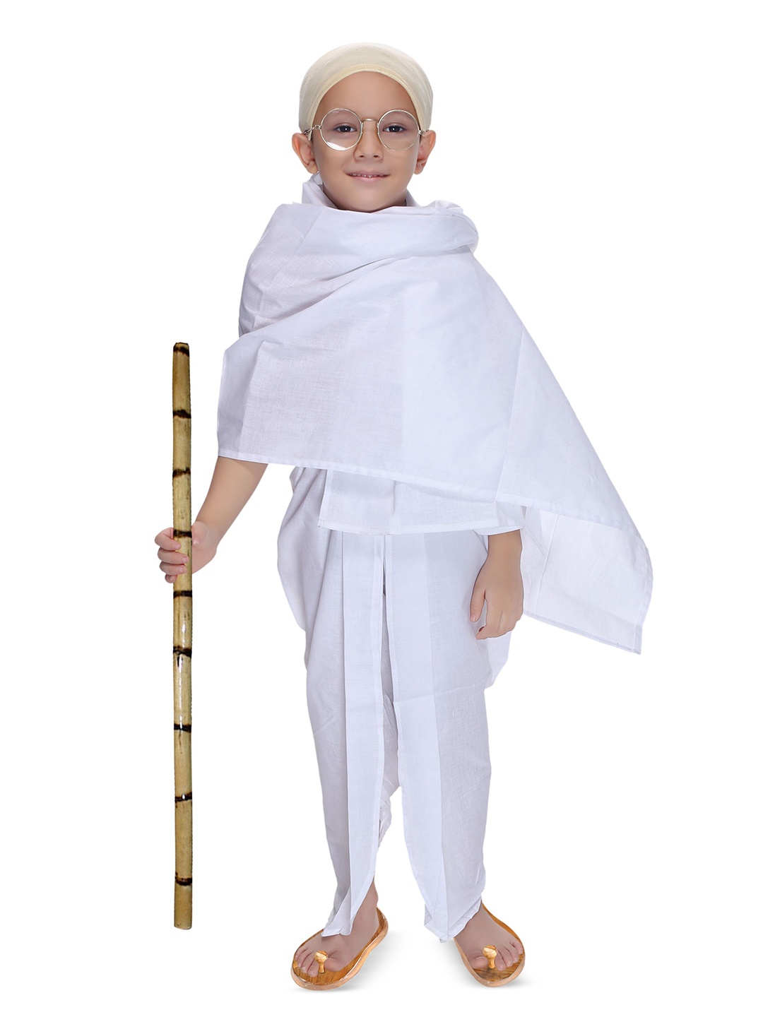 

Smuktar garments Boys Gandhi Jii Pure Cotton Top With Dhoti Pants, White