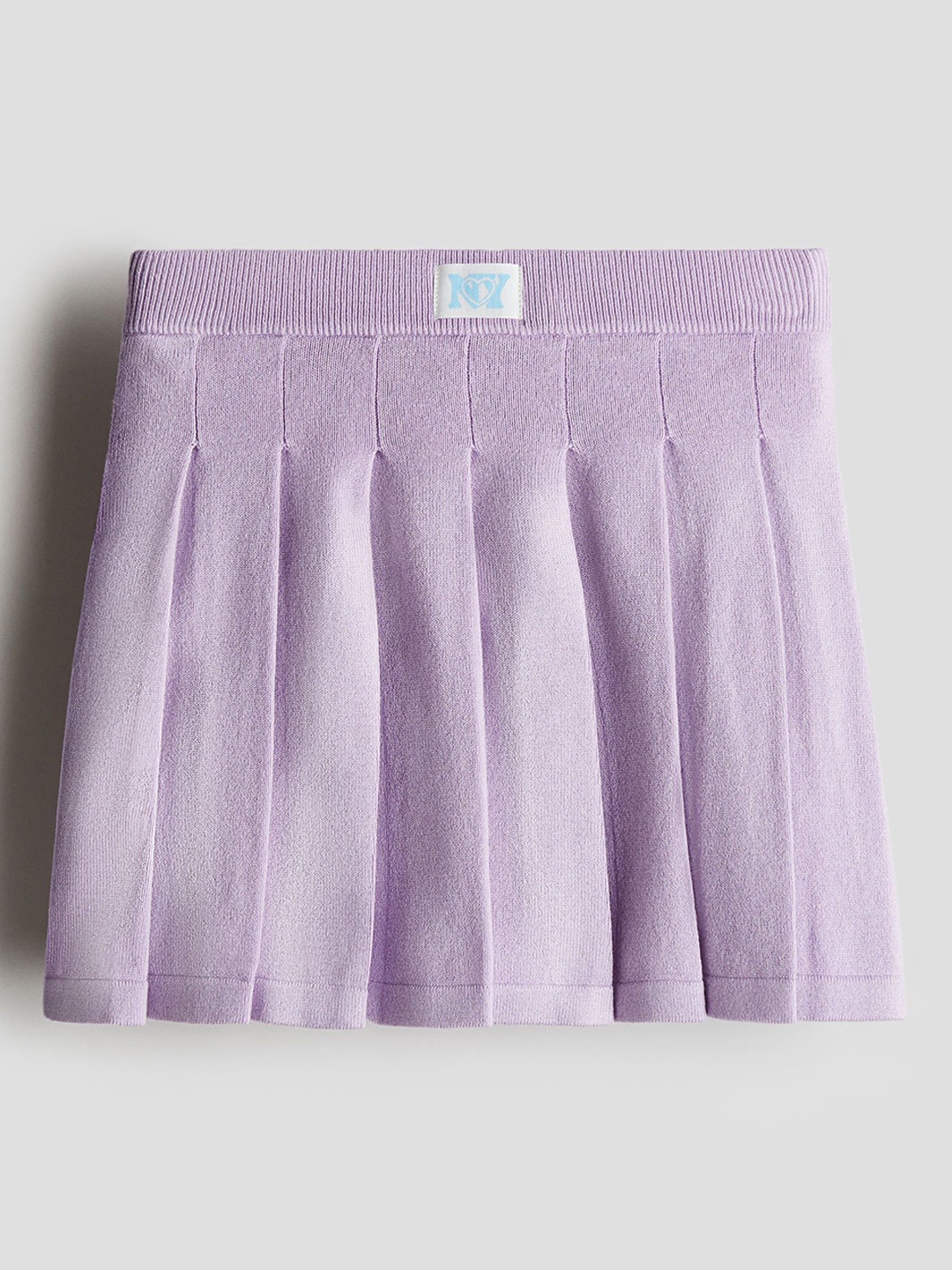 

H&M Pleated Fine-Knit Skirt, Purple