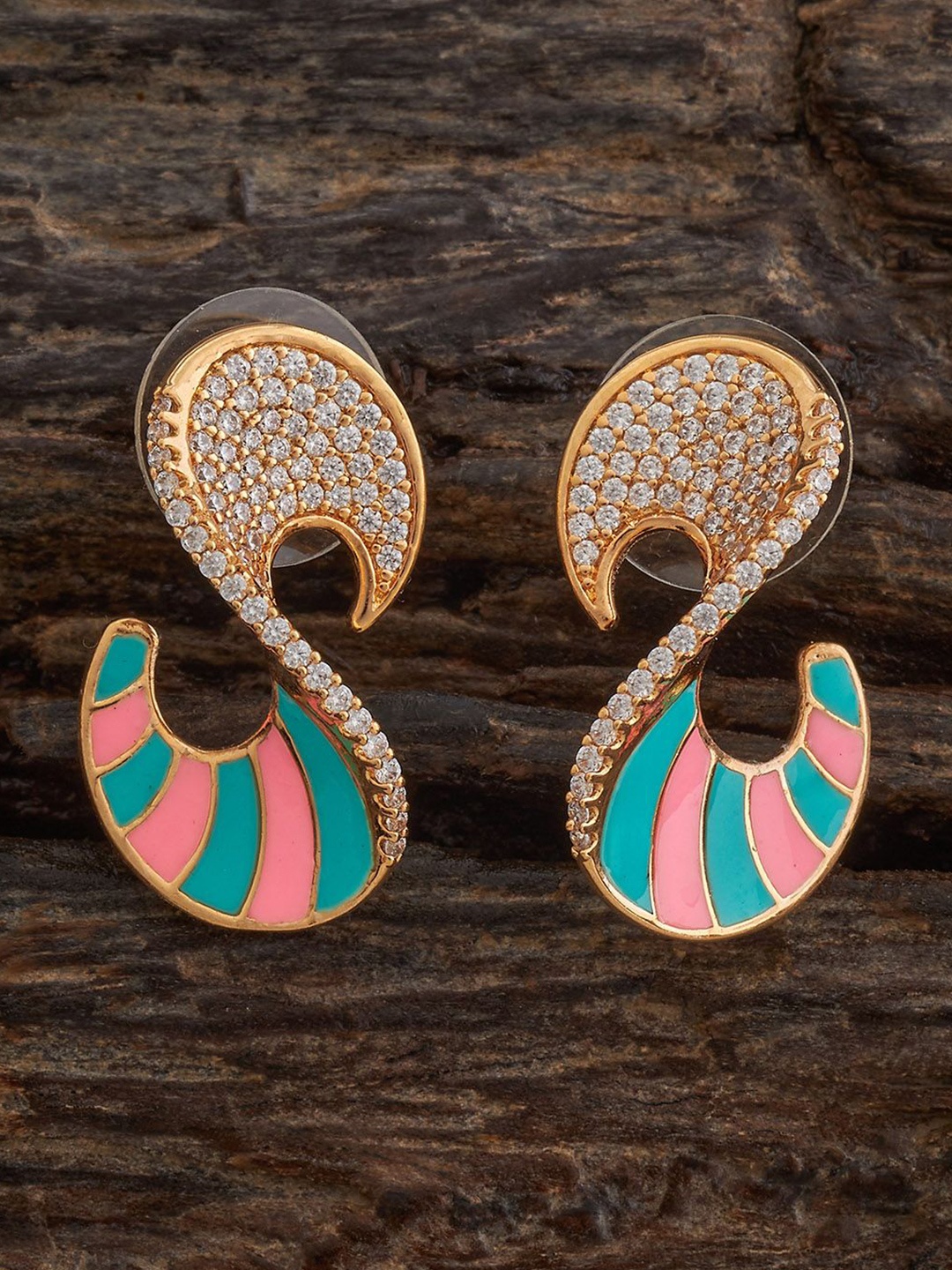 

Kushal's Fashion Jewellery Gold-Plated Contemporary Zircon Studded Studs